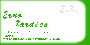 erno kardics business card